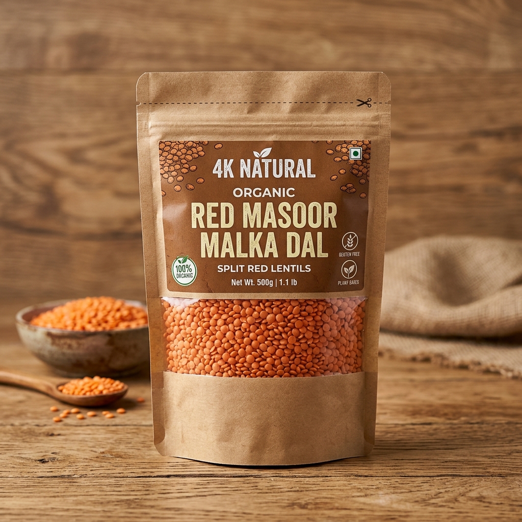 Organic Red Masoor Malka Dal (500g)
